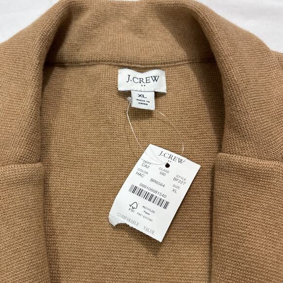 J.Crew Womens XL Schoolboy Knit Blazer Brown Pockets Cardigan Academia Office - Picture 5 of 8